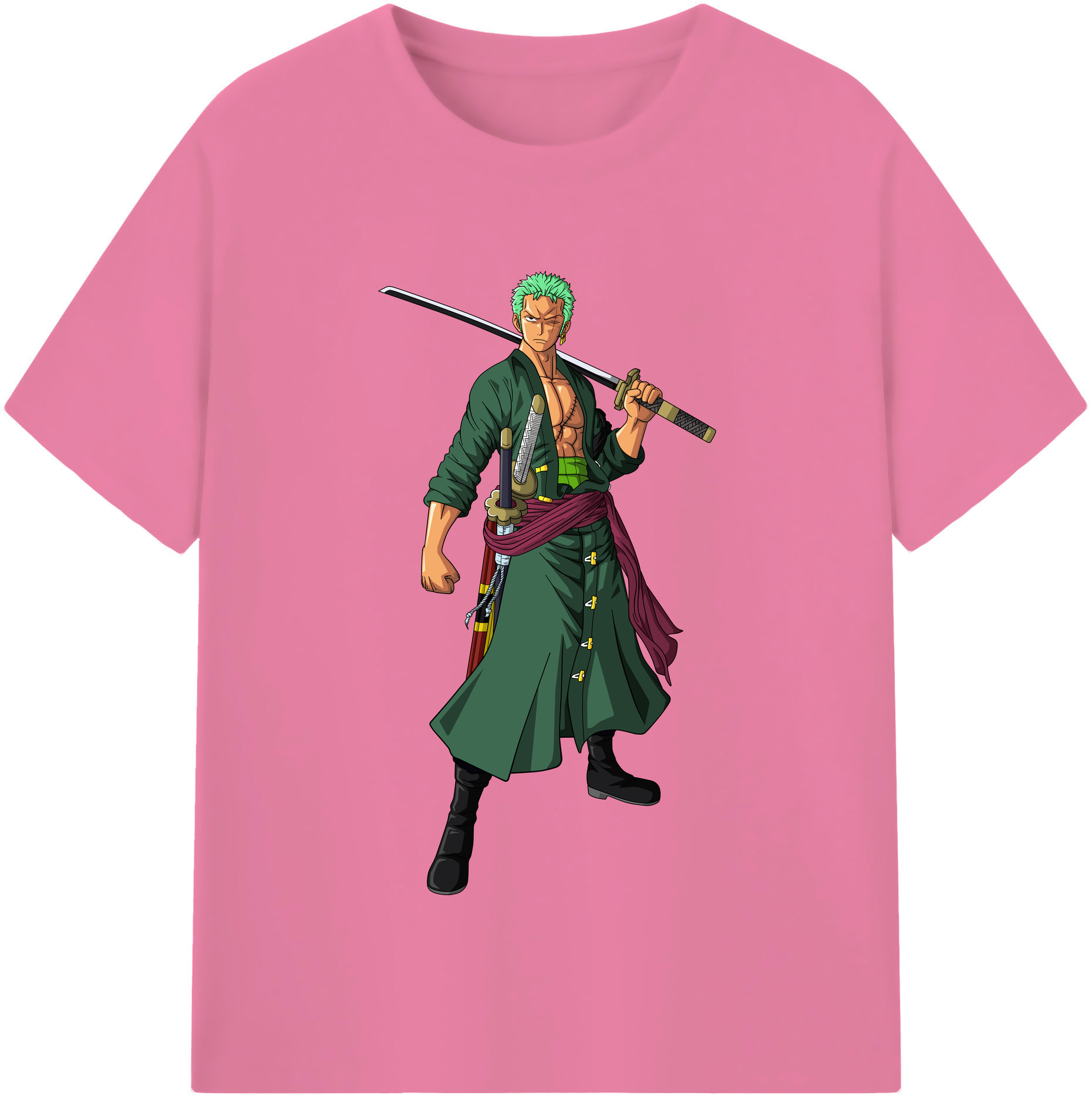 ワンピース ロロノア・ゾロ ONE PIECE Roronoa Zoro 綿100％半袖Tシャツ（フロントプリント）
